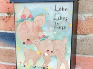 Mom and Baby Deer Colonial Mailbox Cover