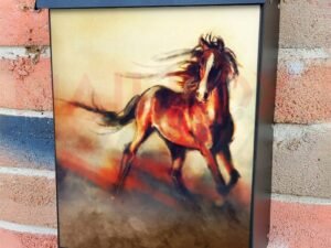 Beautiful Brown Stallion Colonial Mailbox Cover