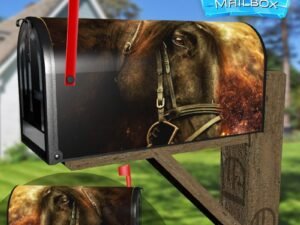 Beautiful Brown Horse Head Decorative Rural Farm Mailbox Cover