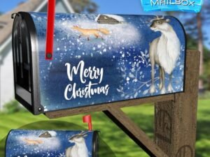 Winter Wonderland with a Reindeer Decorative Rural Farm Mailbox Cover
