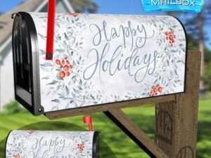 Pretty Christmas Wreath Decorative Rural Farm Mailbox Cover
