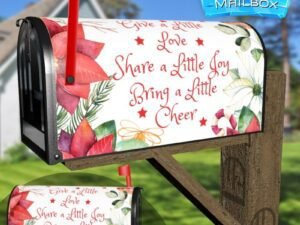 Cute Saying with Poinsettias  Decorative Rural Farm Mailbox Cover