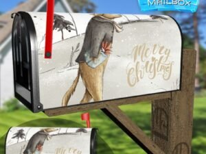 Vintage Christmas Dogs #3 Decorative Rural Farm Mailbox Cover