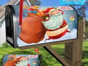 Santa Stops Here Decorative Rural Farm Mailbox Cover