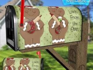 Cute Gingerbread Couple Decorative Rural Farm Mailbox Cover