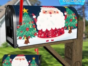 Cute Santa in the Snow Decorative Rural Farm Mailbox Cover