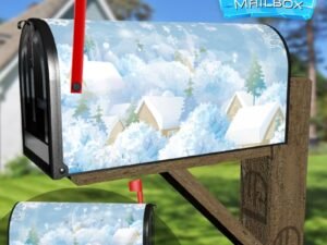 Beautiful Christmas Morning Decorative Rural Farm Mailbox Cover