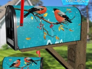 Little Christmas Robins Decorative Rural Farm Mailbox Cover