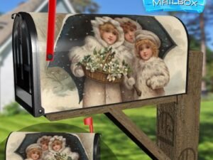 Victorian Christmas Girls Decorative Rural Farm Mailbox Cover