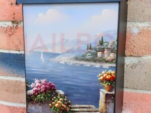 Italian Seaside Terrace #4 Colonial Mailbox Cover