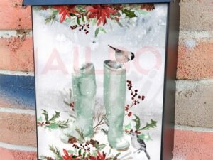 Winter Boots in the Snow Colonial Mailbox Cover