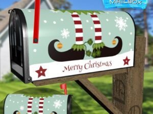 Cute Christmas Elf Legs Decorative Rural Farm Mailbox Cover