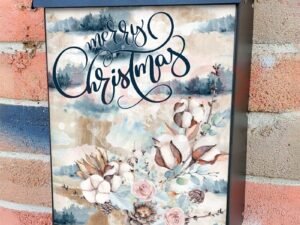 Cotton Flower Christmas #3 Colonial Mailbox Cover