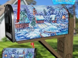 Christmas Morning in the Village Decorative Rural Farm Mailbox Cover