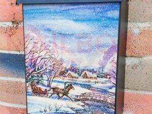 Santa on his Sleigh  Colonial Mailbox Cover