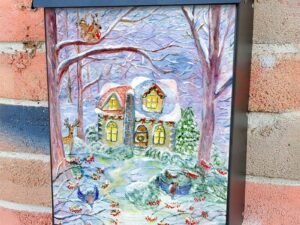 Winter Forest Cottage Colonial Mailbox Cover