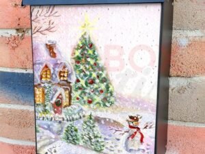 Cozy Cottage and Snowman Colonial Mailbox Cover