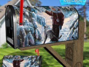 Little Boy and his Kitten Decorative Rural Farm Mailbox Cover