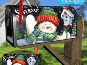 Cute Waving Snowman Decorative Rural Farm Mailbox Cover