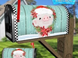 Little Piglet's Christmas Decorative Rural Farm Mailbox Cover