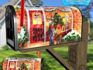 Victorian Christmas Toy Shop and Kids Decorative Rural Farm Mailbox Cover