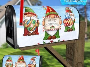 Cute Christmas Gnomes Decorative Rural Farm Mailbox Cover