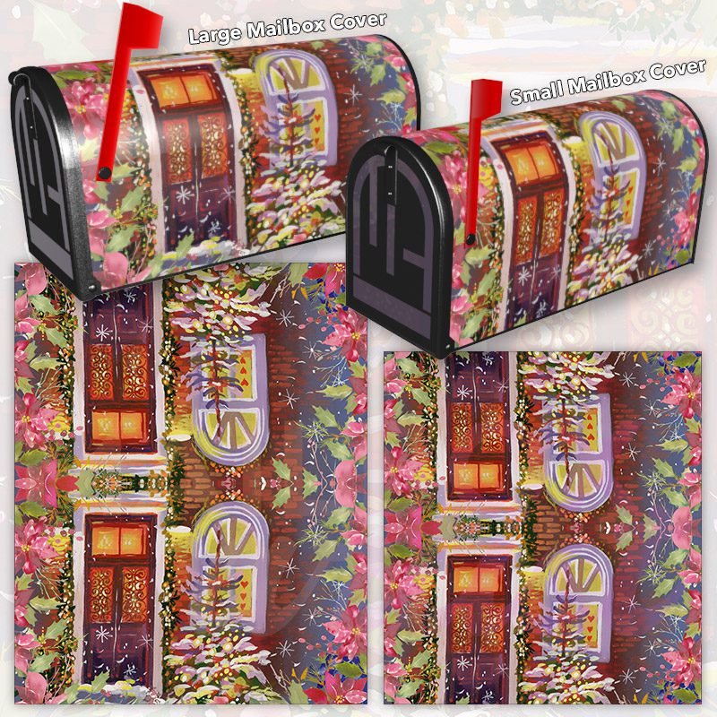 Decorated Christmas Cottage Decorative Rural Farm Mailbox Cover - Image 3