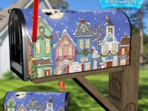 Cute Christmas Town Decorative Rural Farm Mailbox Cover