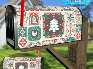 Norwegian Christmas Pattern Decorative Rural Farm Mailbox Cover