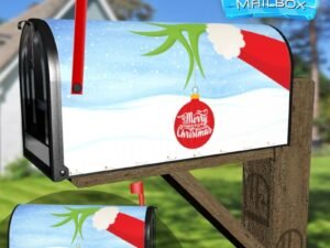 Grinch's Hand and Ornament Decorative Rural Farm Mailbox Cover