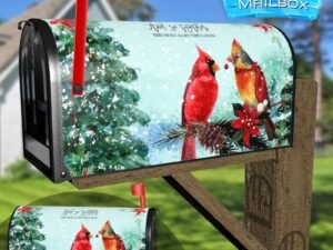 Loving Cardinal Couple Decorative Rural Farm Mailbox Cover