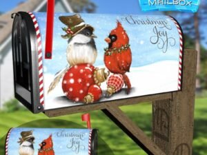 Chickadee and Cardinal Joy Decorative Rural Farm Mailbox Cover