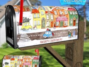 Winter in the City Decorative Rural Farm Mailbox Cover