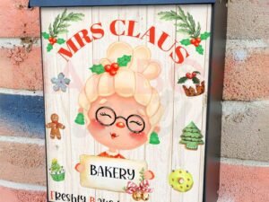 Mrs Claus Bakery Colonial Mailbox Cover