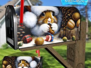 Cute Christmas Forest Chipmunk Decorative Rural Farm Mailbox Cover