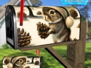 Cute Christmas Forest Squirrel Decorative Rural Farm Mailbox Cover