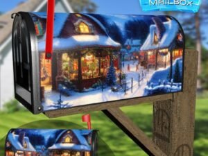 Christmas Night in the Village #6 Decorative Rural Farm Mailbox Cover