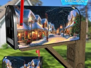 Christmas Night in the Village #9 Decorative Rural Farm Mailbox Cover