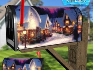 Christmas Night in the Village #10 Decorative Rural Farm Mailbox Cover