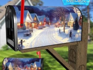 Christmas Night in the Village #15 Decorative Rural Farm Mailbox Cover