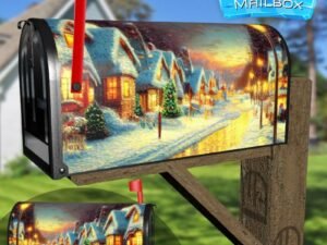 Christmas Night in the Village #16 Decorative Rural Farm Mailbox Cover