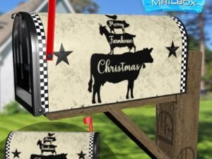 Stacked Christmas Farmhouse Animals Decorative Rural Farm Mailbox Cover