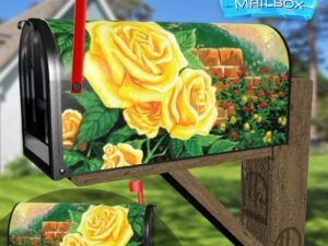 Yellow Rose Garden Decorative Rural Farm Mailbox Cover