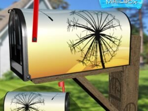Beautiful  Dandelion Silhouette Decorative Rural Farm Mailbox Cover