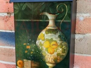 Vase and Fruit Still Life #1 Colonial Mailbox Cover