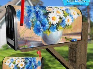 Cornflowers and Daisies Decorative Rural Farm Mailbox Cover
