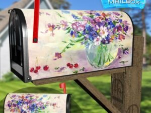 Delicate Garden Flower Bouquet Decorative Rural Farm Mailbox Cover