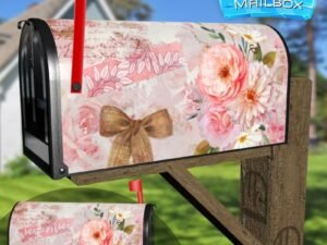 Vintage Butterfly and Flowers Decorative Rural Farm Mailbox Cover
