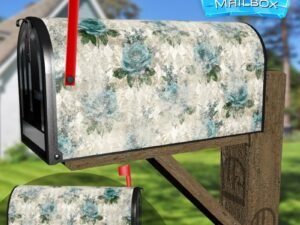 Flowers on Wood Background #14 Decorative Rural Farm Mailbox Cover
