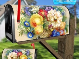 Flowers, Fruit and a Butterfly Decorative Rural Farm Mailbox Cover